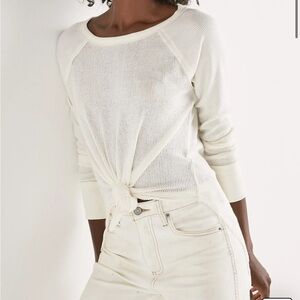 Lucky Brand Women's Cream Rib Mix Thermal Long Sleeve Top